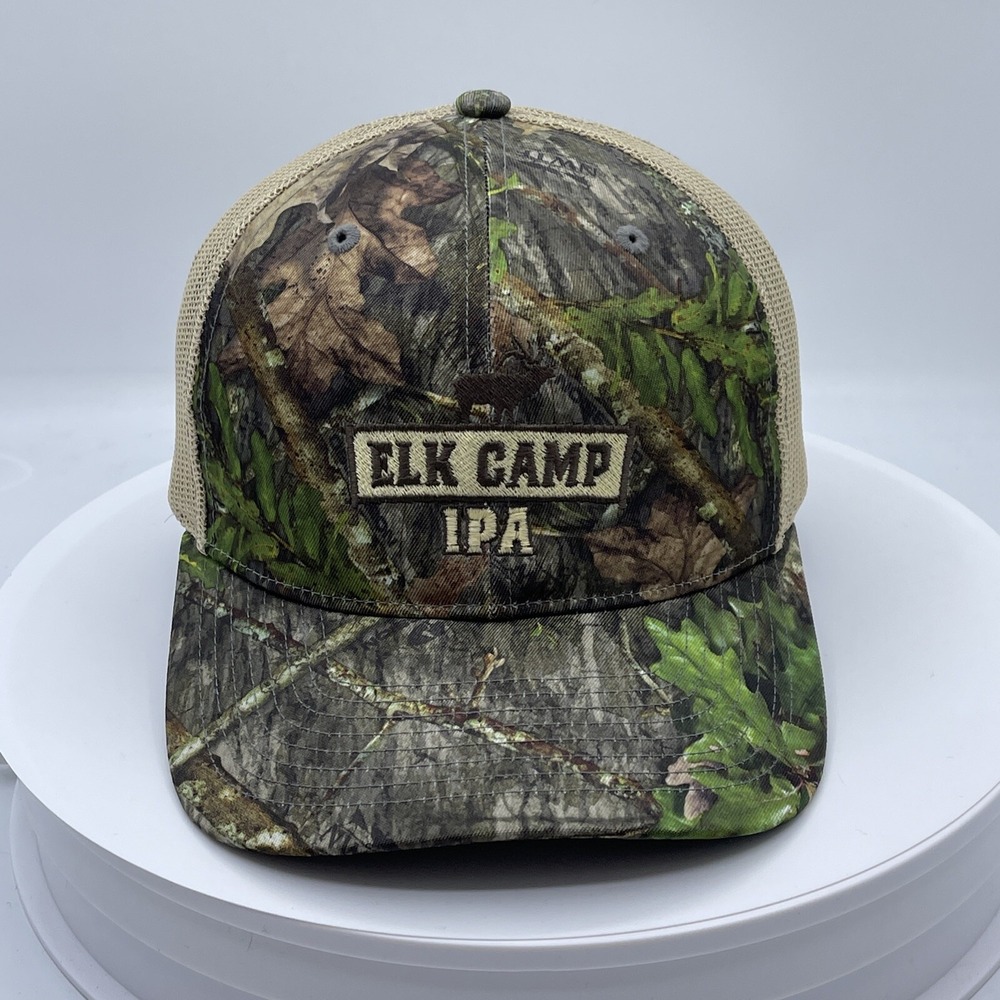 Richardson 112 Elk Camp IPA Camo Trucker Hat Cascade Lakes Brewing Snapback Cap